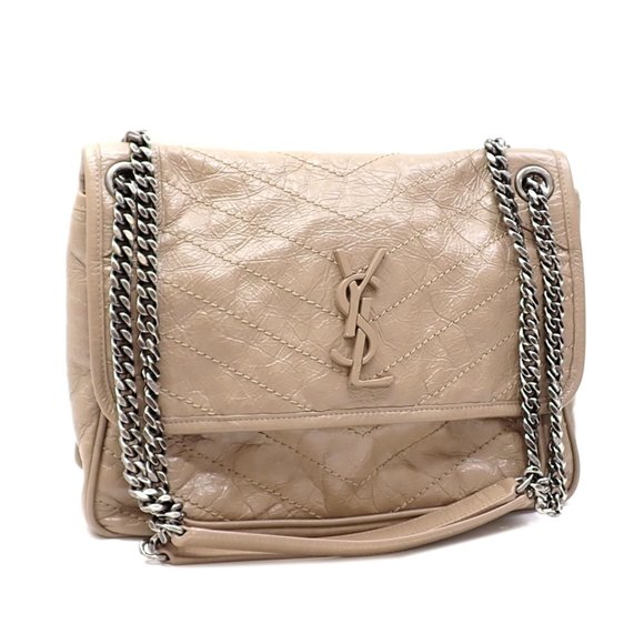 SAINT LAURENT Handbags - Saint Laurent Niki Chain Shoulder Bag for Women, Beige Leather, 498894 A2236125